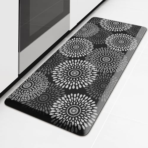 Kitchen Mat Water-Resistant Kitchen Rugs Cushioned Anti-Fatigue Floor Mat - color: Black, size: 39"L x 17.3"W x 0.5"Th