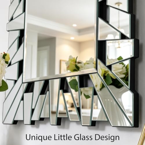 32"x47" Rectangular Large Wall Mirror for Decor with Glass Frame - size: 47"L x 32"W
