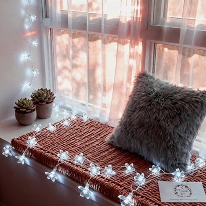 33ft 100 LED Plug in Cool White Cherry Blossom Flower String Lights Decor - color: White