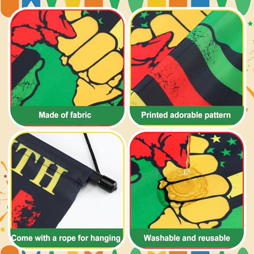 Tegeme 3 Pcs Happy Juneteenth Day Door Sign African American Flag - style: Juneteenth