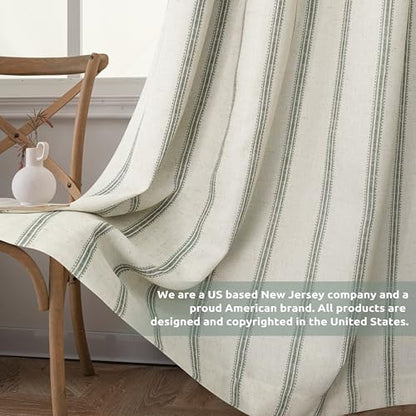 DriftAway Farmhouse Stripe Blackout Curtains, Grommet, W52xL72, Loden Green - color: G Loden Green Stripe, size: 52"W x 72"L (Pack of 2)