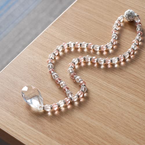 SUQ I OME Luxury Crystal Beaded Magnetic Curtain Tieback, Pink - color: Pink
