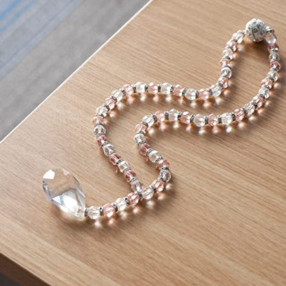SUQ I OME Luxury Crystal Beaded Magnetic Curtain Tieback, Pink - color: Pink