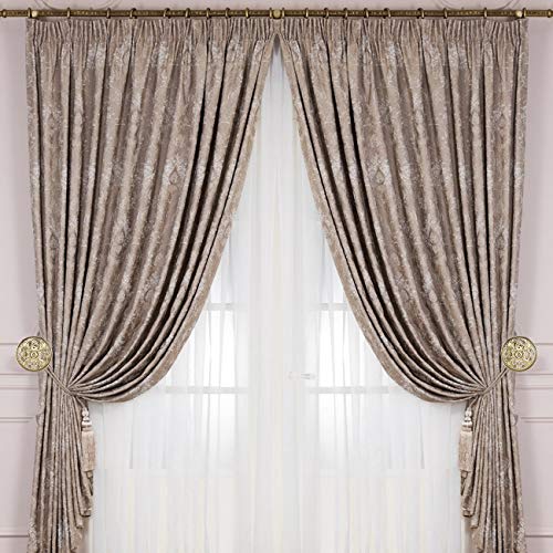 Lewondr Curtain Holdbacks, Set of 2, Gold - color: Gold