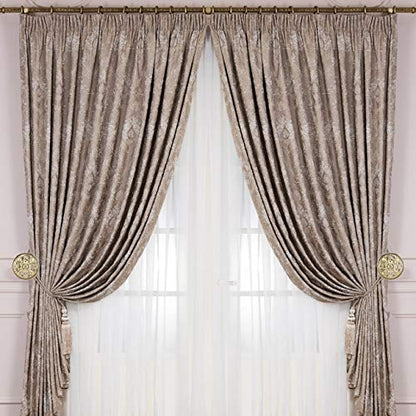 Lewondr Curtain Holdbacks, Set of 2, Gold - color: Gold