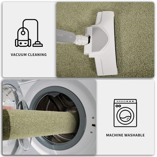 PURRUGS Hallway Runner Rug, 24" x 60", Budding Green & Sage Green - color: Budding Green & Sage Green, size: 24" X 60"