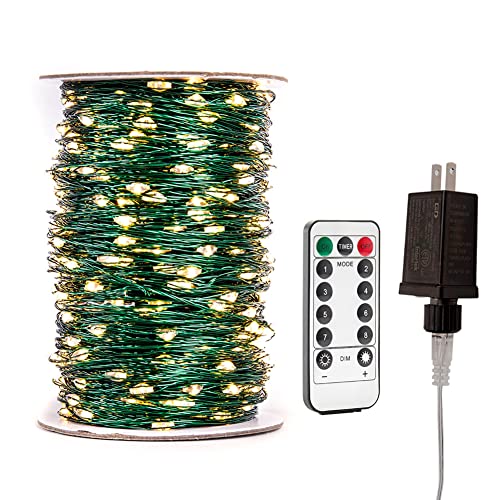 200FT 600LED Long Fairy Lights Plug in Green Wire for Christmas - color: Green wire, size: 200FT 600LEDs