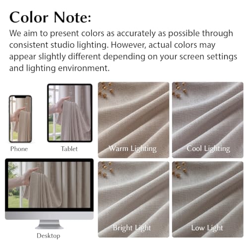 Semi Sheer Pinch Pleated Linen Curtains for Living Room 96 Inches, Greige - color: Greige, size: 40"W x 96"L (Pack of 2)