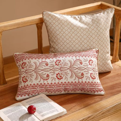 ISAENNE Designer French Rectangle Throw Pillow Cover,Set of 2,20"x12" - color: Chamonix a, size: 20" x 12" (Pack of 2)