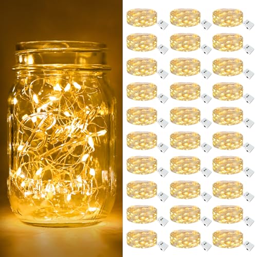 btfarm 30 Pack Fairy Lights Battery Operated Twinkle Lights with 3 Modes - color: Warm White, size: 30 Pack