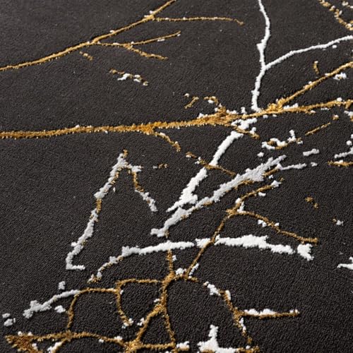 LUXE WEAVERS Modern Abstract Non-Shedding Area Rug Black 5x7 - color: Black, size: 5' x 7' (Rectangular)