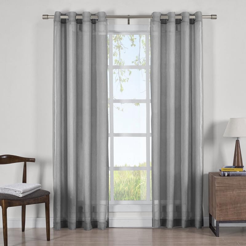 2 Pack Curtain Rods 72 to 144 Inch, Adjustable Window Treatment Rods, 1-Inch Telescoping Drapery Rods with Cap Finials, Brushed Nickel - color: Brushed Nickel 2 Pack, size: 72-144"