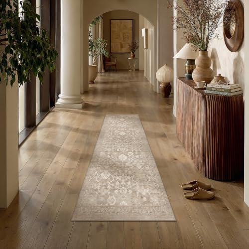 HUGEAR 2x5 Beige Neutral Runner Rugs Washable Rug Carpet - color: Beige, size: 2' x 5' (Runner)