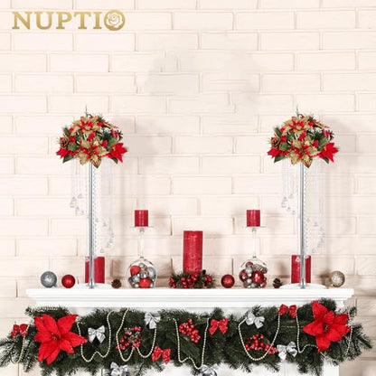 NUPTIO Tall Centerpiece for Table, Silver, 27.6", 10 Pcs - color: Silver, size: 10 Pcs 27.6 in