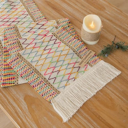 Keketoarrange Boho Macrame Table Runner 12x36 Inch - color: Colorful, size: 36"L
