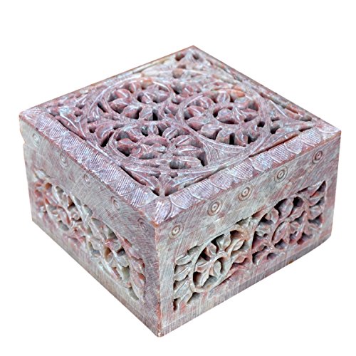 Hashcart Decorative Hand-carved Jewelry Box | Keepsake Box |Trinket Holder Watch Storage Box | Birthday, Anniversary, Housewarming Gifts For Women | office organizer | Home Decor