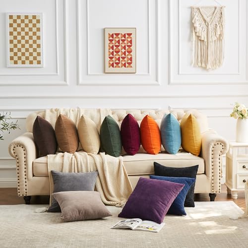 GAWAMAY Dark Green Chenille Throw Pillow Covers 12x20 Set of 2 for Couch - color: Dark Green, size: 20" x 12" (Pack of 2)