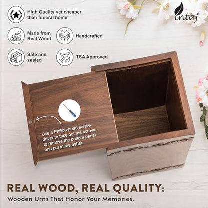 Tree of Life Wooden Urn for Human Ashes, Medium 115 Cu in, Rosewood - color: Rosewood Tree of Life, size: Medium (115 cu in)