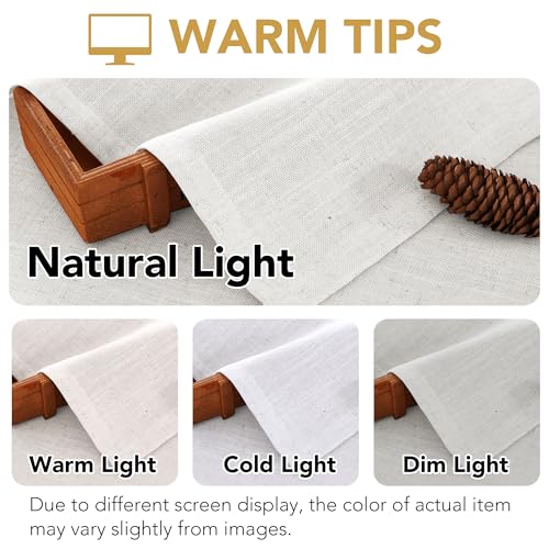 H.VERSAILTEX Linen Semi-Sheer Curtains 63 Inch for Bedroom, Natural White - color: Natural White, size: 52"W x 63"L (Pack of 2)