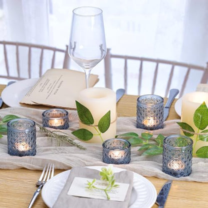 36 Pack Blue Tealight Candle Holders, Glass Votive Candle Holders - color: Blue