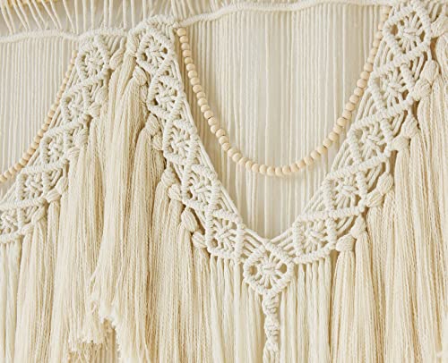 Macrame Wall Hanging Extra Large Wall Decor Boho Wall Art Wedding 75"W*35"L - color: Beige