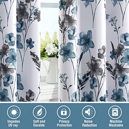 H.VERSAILTEX 100% Blackout Curtains 96 Inches for Living Room, Grey/Blue - color: Grey/Blue, size: 52"W x 96"L (Pack of 2)
