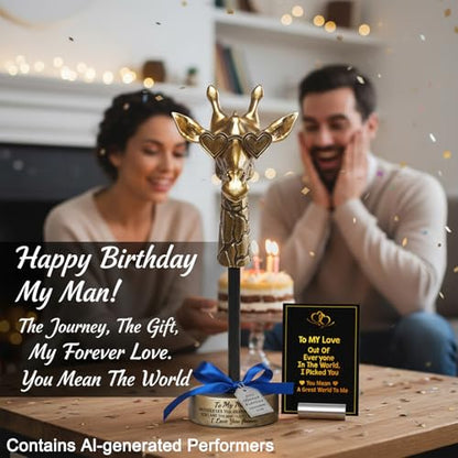 Birthdays Gift for Boyfriend Husband from Girlfriend Wife, to My Man Exquisite Handmade Giraffe Decor Gift for Man, Wedding Anniversary Present Romantic Home Decor for Men,Hubby,Spouse - style: To My Man