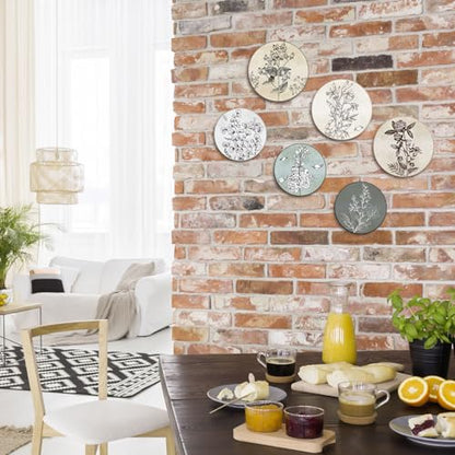Barydat 6 Pcs Boho Wooden Plant Wall Art Decor,Round,8 Inch, 10 Inch - color: Neutral