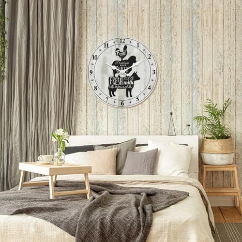 Small Farmhouse Kitchen Wall Clock 10 Inch - color: Gray, size: 10 Inch
