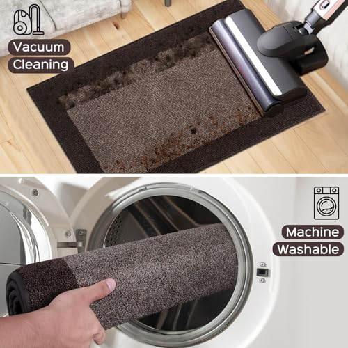 Kitchen Rugs Set (24" x 36"+ 24" x 60"), Runner Rug Roll Packing - color: Brown, size: 24" X 36"+ 24" X 60"