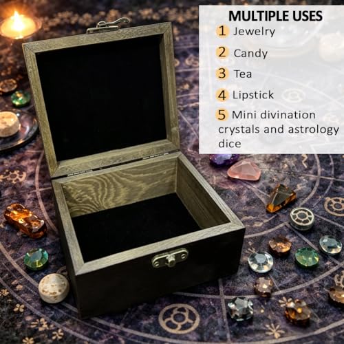 arricraft Small Wooden Keepsake Storage Box, Geometry Array Pattern