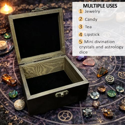 arricraft Small Wooden Keepsake Storage Box, Geometry Array Pattern