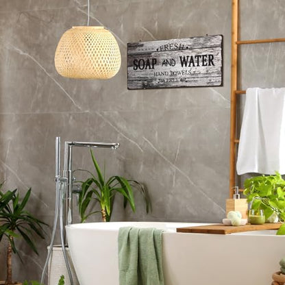 Jetec Farmhouse Bathroom Decor Fresh Soap and Water Sign, Novel - style: Novel