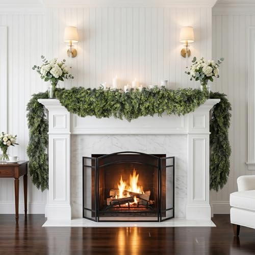 Daynight 9FT Christmas Garland, 1 Pcs Realistic Cedar Garlands - size: 9FT
