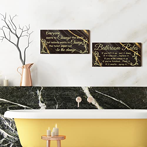 Jetec 2 Pcs Funny Bathroom Signs Wall Decor Farmhouse,Cool Style - style: Cool Style