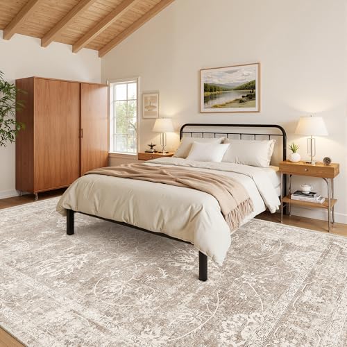 Madane Living Room 10x14 Area Rugs, Washable Soft Natural Rug Brown/Sand - color: Brown/Sand, size: 10' x 14' (Rectangular)
