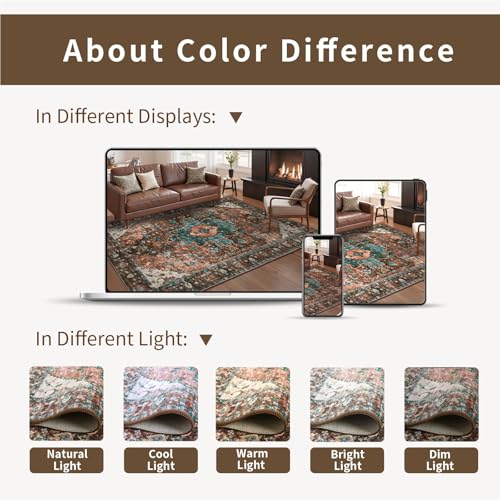 Ciicool 2x6ft Runner Rug,Small Throw Runners for Hallway Kitchen Entryway - color: Brick Red/Dull Teal, size: 2' x 6' (Runner)