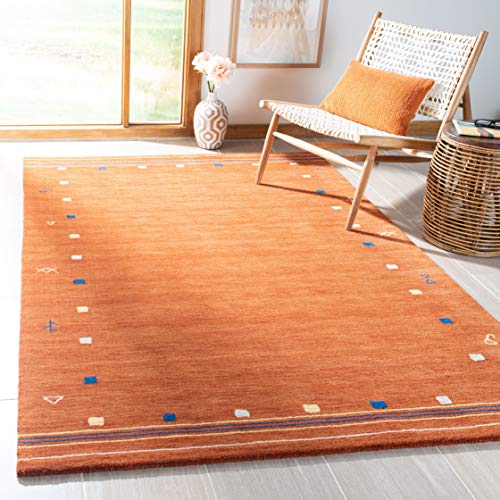 SAFAVIEH Himalaya Collection Accent Rug - 3' x 5', Rust, Handmade Boho Tribal Wool, Ideal for High Traffic Areas in Entryway, Living Room, Bedroom (HIM563P) - color: Rust, size: 3' x 5' (Rectangular)