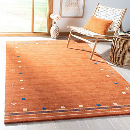 SAFAVIEH Himalaya Collection Accent Rug - 3' x 5', Rust, Handmade Boho Tribal Wool, Ideal for High Traffic Areas in Entryway, Living Room, Bedroom (HIM563P) - color: Rust, size: 3' x 5' (Rectangular)