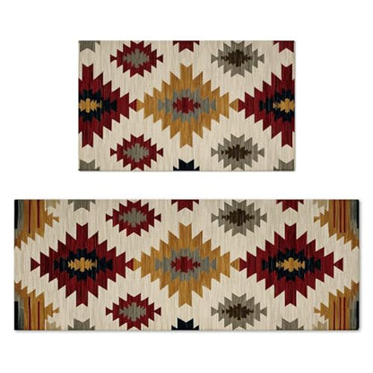 Artoid Mode Diamond Pattern Retro Kitchen Mats Set of 2-17x29 + 17x47