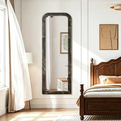 AAZZKANG Hanging Mirror Full Length Large Rectangle Wooden Framed 47"x16" - color: Pitchdark, size: 47"L x 16"W