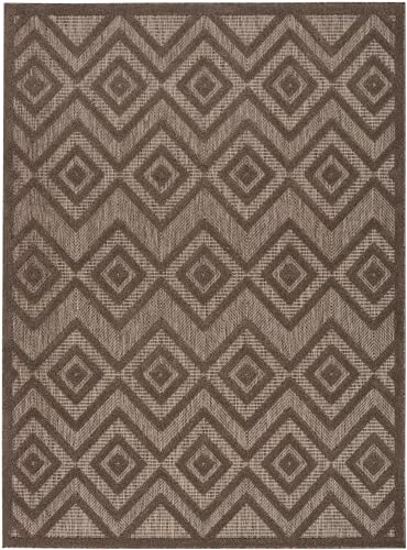 Nourison Home Versatile Brown 5' x 7' Area Rug - Easy Clean, Non Shedding, Bed Room, Living Room, Dining Room, Kitchen (5' x 7') - color: Brown, size: 5' x 7' (Rectangular)