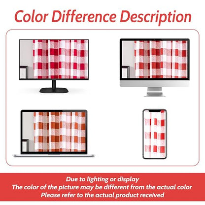 DriftAway Buffalo Plaid Blackout Curtains 2 Panels W52 x L84, Red - color: Red, size: 52"W x 84"L (Pack of 2)