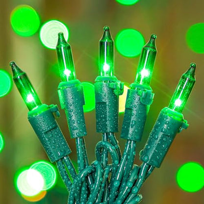 Green St.Patrick's Day Mini String Lights,13FT 50 Count Green Wire - color: Green (Green Wire), size: 50 count