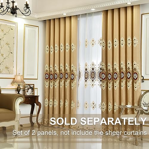 VOGOL Simple Chenille Jacquard Blackout Window Elegance Curtains/Drapes/Panels/Treatments for Bedroom Living Room, 60 x 106, Top Grommets (2 Panels) - color: Coffee-curtain, size: 60"W x 106"L (Pack of 2)