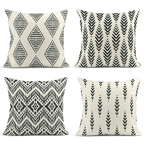 ArtSocket Linen Throw Pillow Covers Set of 4, 18 x 18 Inch, Boho Tribal - size: 18" x 18" (Pack of 4)