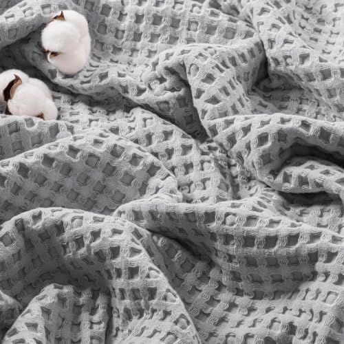 Exclusivo Mezcla 100% Cotton Throw Blanket for Couch, Light Grey - color: Light Grey, size: Throw (50" x 60")