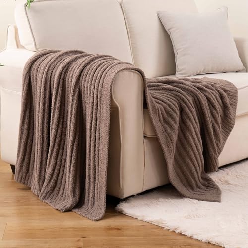 Battilo Soft Chenille Throw Blanket for Couch, Camel Throw Blanket, 50"x60" - color: Camel, size: 50"x60"
