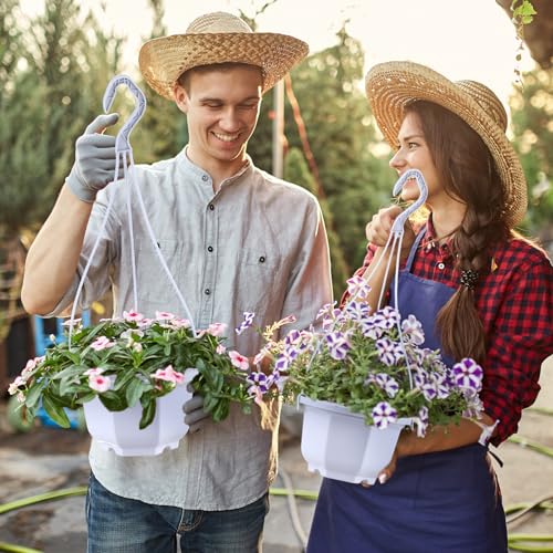 Roshtia 24 Pcs Hanging Planter Pot with Hook, Ceramic White, 6 Inch - color: Ceramic White, size: 6 Inch