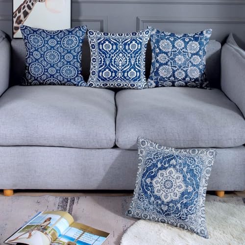 Throw Pillow Covers, Moroccan Mandala, Set of 4, 18"x18" - color: Boho Medallion